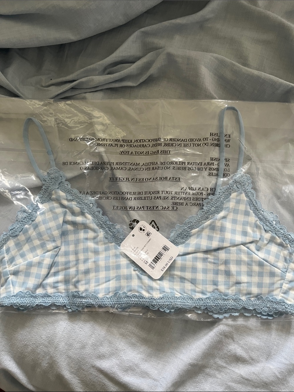 Anthro gingham bralette